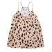Women's spaghetti support shirt with a V-neck leopard pattern casual tank top for everyday use in summer Leopard pattern S