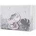 Cute Baby 3D Elephant Grey Tooth and Curl Keepsake Box | Silver Stars and Palm Leaves Design | 10cm x 5cm x 8cm - Buy Online on GoSupps.com