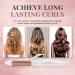 34mm Ceramic Curling Wand for Short to Long Hairstyles - Lily England Rose Gold Curling Tongs - Adjustable Temperature - 2M Swivel Cord - Buy Online on GoSupps.com