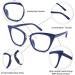 WANWAN Women Cat Eye Reading Glasses - Oversized Fashion Frame Quality Blue Readers (1.25x) - Buy Online on GoSupps.com