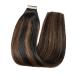 Hotlulana 18 Balayage Tape Extensions | Real Hair #1B/1B/6 | Invisible Skin Weft | 20pcs Natural Black to Chestnut Brown - Buy Online on GoSupps.com
