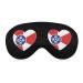 Wichita Flag Heart Sleep Mask Eye Cover for Sleeping Blindfold with Adjustable Strap Blocks Light Night Travel Nap for Men Women