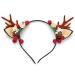 Unicra Christmas Headband Flower Antlers Headband Elk Deer Animal Horns Hair Piece Headwear Halloween Hair Accessories for Women and Girls 15