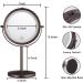 ALHAKIN 7X Magnification Makeup Mirror with Lights | 7 Inch Double Sided Vanity Mirror | 360 Swivel Antique Bronze Cosmetic Mirror - Buy Online on GoSupps.com