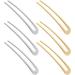 Lusofie 6Pcs Metal U Shaped Hair Pins - Retro French Hair Sticks for Women - Updo Chignon Hairstyle Accessories in Gold Silver - Buy Online on GoSupps.com