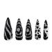 Black Stiletto Press-On Nails | 3D Irregular Design | Y2K Acrylic Halloween Fake Nails for Women - Buy Online on GoSupps.com