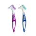 2Pcs Denture Brush Toothbrush, Multi-Tufted Bristles Deep Cleaning Denture Gap, Daily Brushing Keep for Freshness and Clean (Random Color)