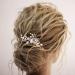 Bride Wedding Pearl Hair Pins - Silver Bridal Accessories for Women | Rhinestone Flower Headpieces - Buy Online on GoSupps.com