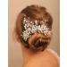 Deniferymakeup Bridal Pearl Headband Leaf Hair Piece Crystal Hair Vine Wedding Hair Accessory for Women and Girls (Silver) - Buy Online on GoSupps.com