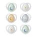 Tommee Tippee Nighttime soother 0-6months 6 pack of glow in the dark soothers with symmetrical silicone baglet Blue Night