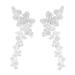 Honbay 1 Pair Bright White Lace Flower Leaves Embroidery Applique Patch Sewing Craft Decoration
