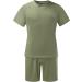DAZLOR Men's Summer Two Piece Outfit Set - Crew Neck Short Sleeve Tee Shirt and Sport Shorts Tracksuit | Fashionable and Casual - A-green 5X-Large - Buy Online on GoSupps.com