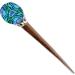 81stgeneration Women's Natural Wood Wooden Abalone Silver Brass Filigree Hair Pin Stick Hairpin - Buy Online on GoSupps.com