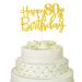 onehous Happy 80th Birthday Cake Topper Gold 80th Birthday Decoration Cake Topper 80th Birthday Cake Topper With Glitter Star Cupcake Topper Cake Decorations for Women Men 80th Birthday Decoration Gold 80th