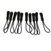 10 pcs zipper puller zipper fastener for jacket backpack bag - black