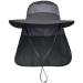 LCZTN Mens UPF 50+ Sun Protection Safari Cap Wide Brim Fishing Hiking Hat with Neck Flap for Garden Work Dark Grey