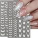 8 Leaves Glitter Nail Sticker - Self-Adhesive French Nail Art | 3D Heart Butterfly & Star Designs | Reflective White Nail Accessories for Women - Buy Online on GoSupps.com