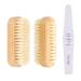Dual Nail Brush Art Wooden Material with Buffing Block for Toes and Nails Men Women