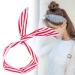 Rabbit Ears Iron Wire Headband for Women & Girls - Bowknot Hair Accessories in Red and White Stripes - Buy Online on GoSupps.com