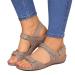 Women's Sandals Vintage Peep Toe Sandal Flat Shoes Summer Casual Sandals Shoes Red 40EU (Gray 38EU) Gray 37 EU