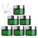 Zeoabsy 6 piece of empty green glass cream box 50ml with silver screw lid green glass screw box glass tinge glass socket ointment pot cosmetic socket for gels creams + 6x spatula silver 50ml