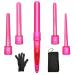 janelove Curling Iron Curling Wand Set Hair Curler 5 in 1 Set (0.25" to 1.25" Inch") Fast Heating Up Interchangeable Ceramic Tourmaline Barrels with Heat Resistant Glove(Pink) 1 1/4 inch 1 inch