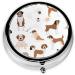 Beagle Dog Round Pill Box | 3 Compartment Portable Travel Organizer for Vitamins & Medicine - Buy Online on GoSupps.com