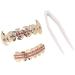 Gold Braces Set - Custom Fit Hip Hop & Punk Teeth Grillz | Metal Decoration Jewelry for Oral Care (Pink) - Buy Online on GoSupps.com