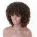 Front pointed wig curly real hair wig real hair bandless baby hair natural color 150% dense synthetic heat -resistant fiber women 12 inches