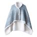 Warm Shoulder Shawl Cape Spring and Autumn Warm Soft Flannel Blanket Wearable Shawl Cape Napping Shawl Blanket for Women Blue 85*120cm
