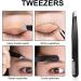 SCJJZ Women's razor blades tweezers eyebrow tweezers set of 4 eyebrow scissors with eyebrow clip eyebrow comb black - Buy Online on GoSupps.com