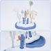 Baby Bottle Brush and Bottle Drying Rack Bottle Brush Set with Stand Long Handle Bottle Brush Cleaner Countertop Drying Rack Rotating Silicone Bottle Brush & Nipple Brush & Straw Cleaner Blue - Buy Online on GoSupps.com
