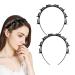 2 Pcs Clip Headbands Black Hairpin Headband -Double Bangs Hairstyle Hairpin Hairband With Clips/Korean Twist Braid Headband Non-Slip/Double Layer Twist Plait Headband for Women Girls