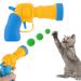 Wllhyf Cat toys Ball Interactive cat toys launcher plush ball shooter Self-playing cat hair bale toys with 50 pom pom balls for pet training and playing (yellow)