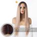 Buy 71cm Ombre Brown & Blonde Wig for Women - Long Smooth Hair Dark Root Middle Part - Perfect for Parties & Costumes | International Shipping Available - Buy Online on GoSupps.com