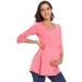 Love2Mi Women Maternity Blouse A Line Pregnancy Shirt 3/4 Bell-Sleeve Striped Maternity Clothes - Size Large, Pink - Buy Online on GoSupps.com
