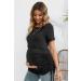 Sosolism 4 in 1 Maternity Nursing Dress XL Black - Short Sleeve Side Drawstring Top - Buy Online on GoSupps.com