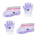 Ipetboom 2 Pairs Wax Gloves Paraffin Wax Bath Kit Nourishing Foot Paraffin Wax Warmer Hand Moisturizing Kit Manicure Kit Paraffin Wax Bath Gloves Pe Bag Purple Foot Mask Cosmetic