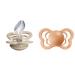BIBS Couture Baby Pacifier 2-Pack | Made in Denmark | BPA Free Dummy Soother Anatomical Nipple. Silicone Size 2 (6-18 Months) Vanilla/Peach