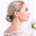 Ipetboom Bridal Headdress Hair Comb Silver Headpiece Bride Insert Comb Wedding Headpiece for Bride Empty Metal Pans for Makeup Silicone Ear Covers Tiara Miss Rhinestones Hair up - Buy Online on GoSupps.com