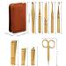 Manicure Set Beauty Manicure Stainless Steel Nail Clippers Set Nail Clippers Care Tools Man in Woman 9 Pieces Brown Manicure Nail Clippers Kit - Buy Online on GoSupps.com