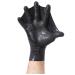 DarkFin Webbed Power Swimming Gloves (1 Pair) for Men, Women, Scuba Diving, Snorkeling, Spearfishing, Surfing in Cold Water, Ultra Thin Hand Fins, Pool Swim Paddles for Water Aerobics, Black Male Medium Large