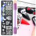 healthGUO Nail Art Stamping Plate Stamper Sponge Pen Halloween Pumpkin Bats Image Nail Polish Template Stamp Stencil Tools Kit 2 - Buy Online on GoSupps.com