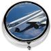 Flying Airplane Printed Mini Round Pill Box | 3 Compartment Travel Medicine Organizer | Portable Pill Case for Home & Office Use - Buy Online on GoSupps.com