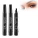 Lightsbetter Waterproof Brow Pen Lightsbetter Microblading Eyebrow Pencil 4 Tipped Precise Brow Pen Natural Brow Eyebrow Pen Long Lasting Eyebrow Pencil Waterproof (Black*2)