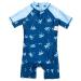 BONVERANO Baby Boys Swimsuit Toddler Bathing Suit Short-Sleeve Zipper One Piece Swimwear with UPF 50+ Sun Protection 12-18 Months Blue Coco