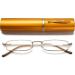 Vevesmundo Compact Metal Reading Glasses - Lightweight Spring Hinge & Blue Light Filter - Classic 2.0x Yellow Reading Aid - Buy Online on GoSupps.com