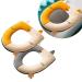 timecity 2PCS Warm Toilet Seat Covers with Zipper Lid Lifter Handle Cartoon Cat Toilet Seat Pads Cushion Winter Soft Thicker Toilet Seat Mats, Washable and Reusable Cat-yellow Grey