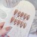24Pcs/Set Press On Nails Sweet temperament nude nail art simple and gentle medium length European almond fake nails Full Cover Nails Press on nails for Women and Girls - Buy Online on GoSupps.com