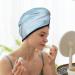 Light Blue Marble Microfiber Hair Towel - Soft Super Absorbent Quick Dry Wrap for Women | Perfect for Long Curly & Thick Hair - Buy Online on GoSupps.com